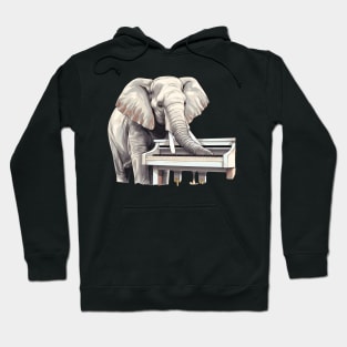 Elephant playing piano Hoodie